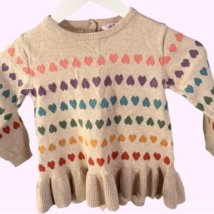 Ruffle Butts Multicolor Heart Sweater